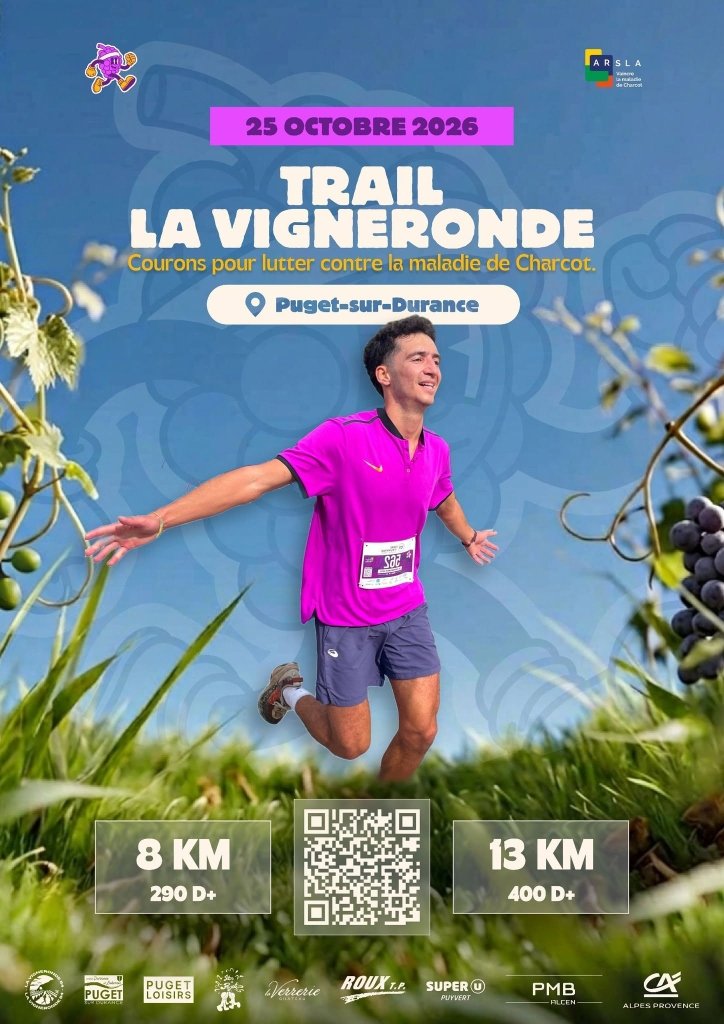 Affiche de la course Trail La Vigneronde - Puget-sur-Durance Vaucluse