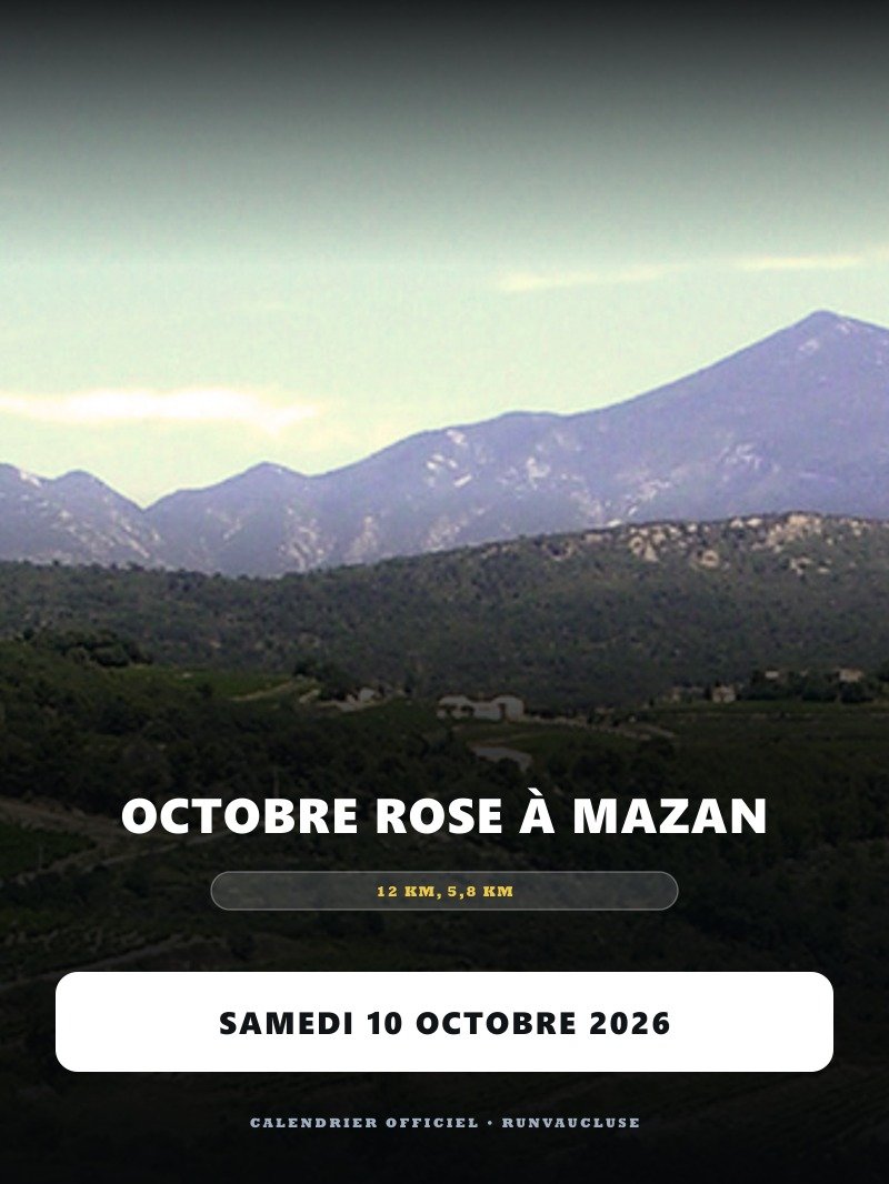 Affiche de la course Octobre Rose à Mazan - Mazan Vaucluse