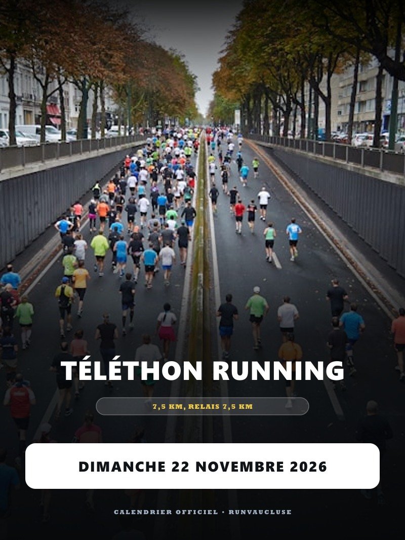 Affiche de la course Téléthon Running - Carpentras Vaucluse
