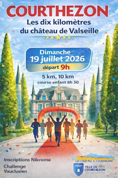 Affiche de la course 10 km du Château de Val-Seille - Courthézon Vaucluse